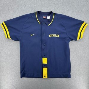 Vintage Michigan Wolverines Jersey Mens Large Blue Nike Team NCAA Baseball 90s